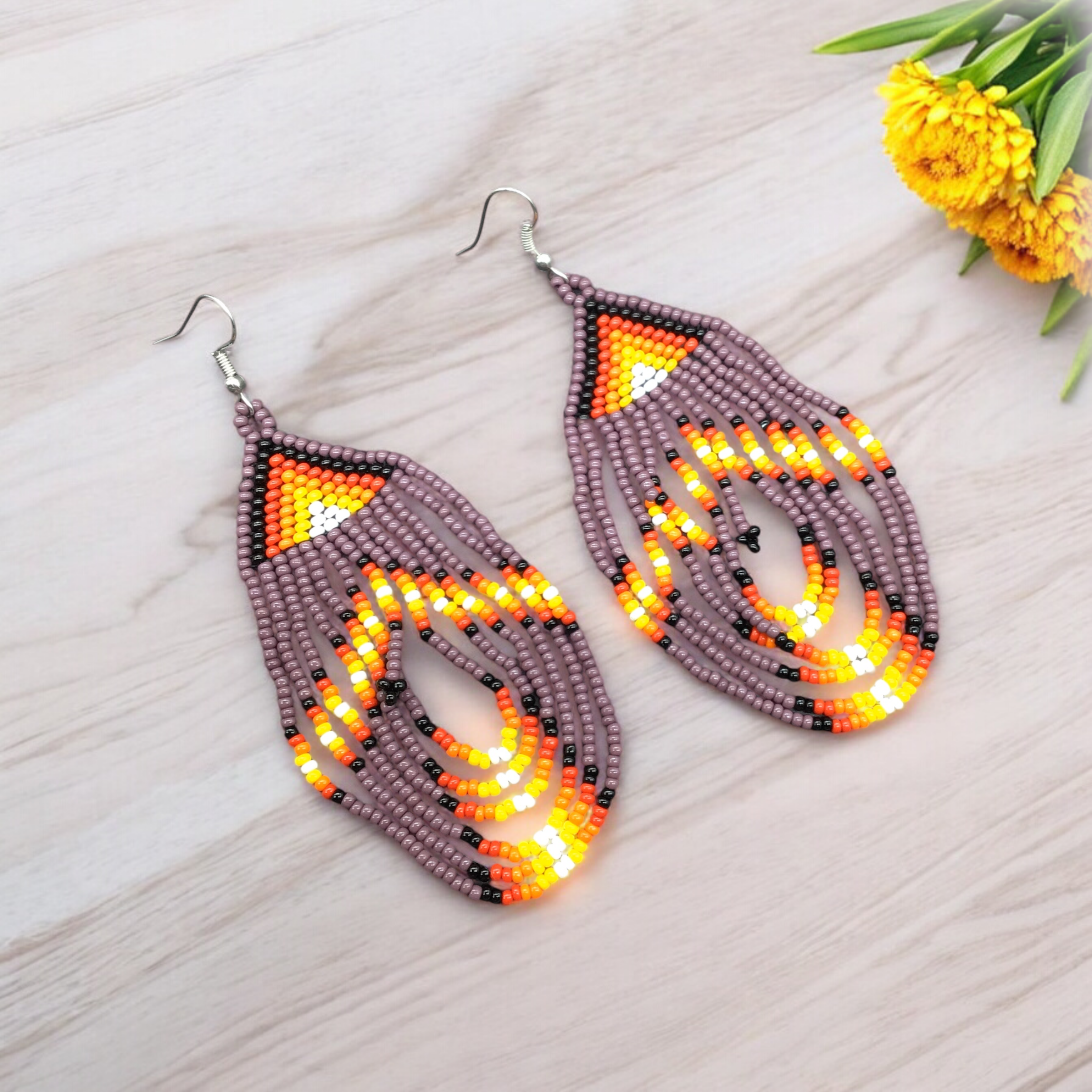 Swoop Beaded Earrings