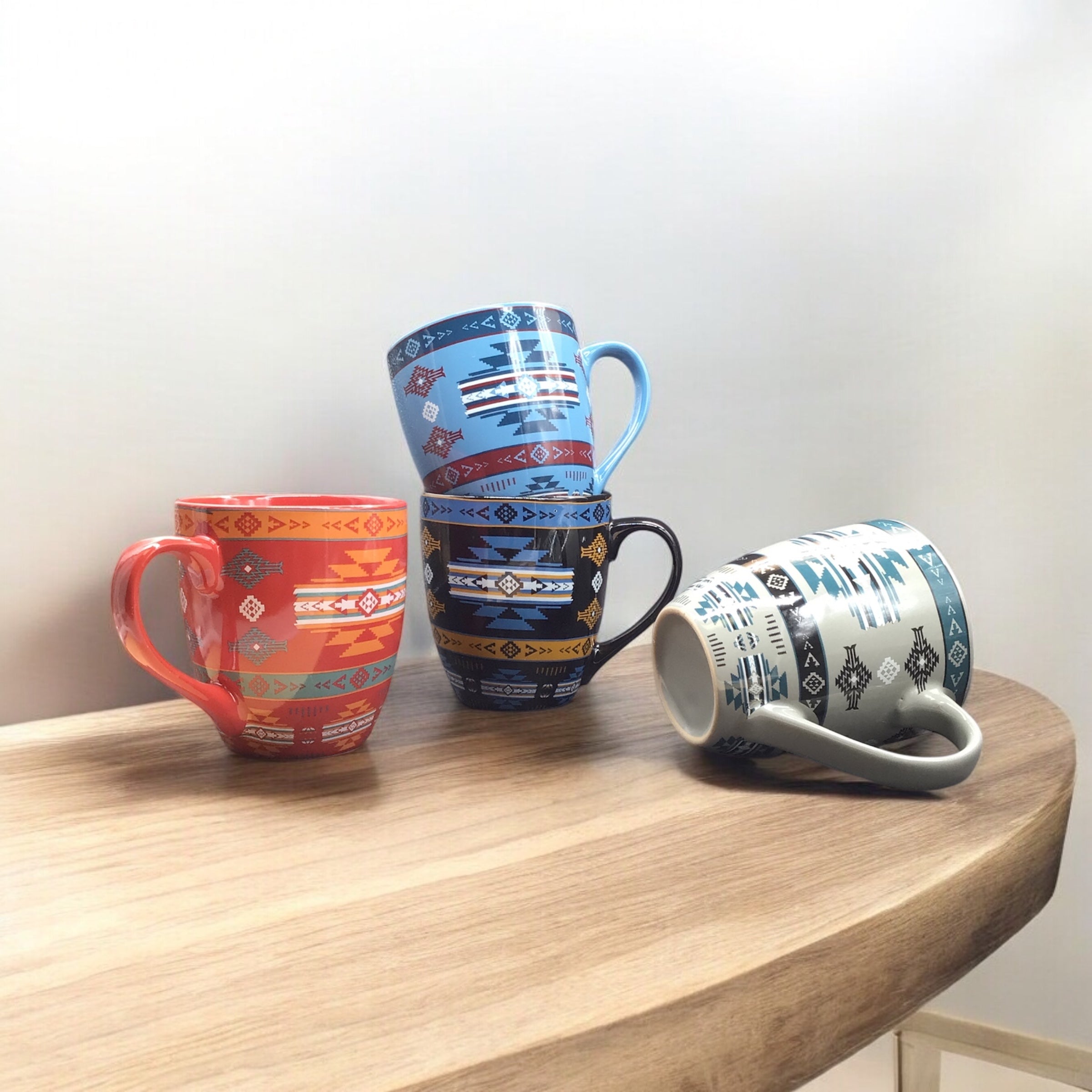 Southwestern-style ceramic coffee mug set