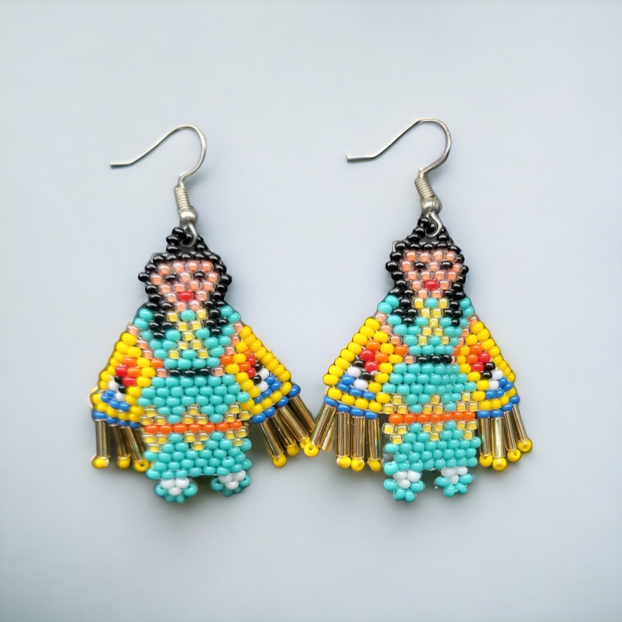 Kachina Doll Girl Woman Seed Bead Earrings