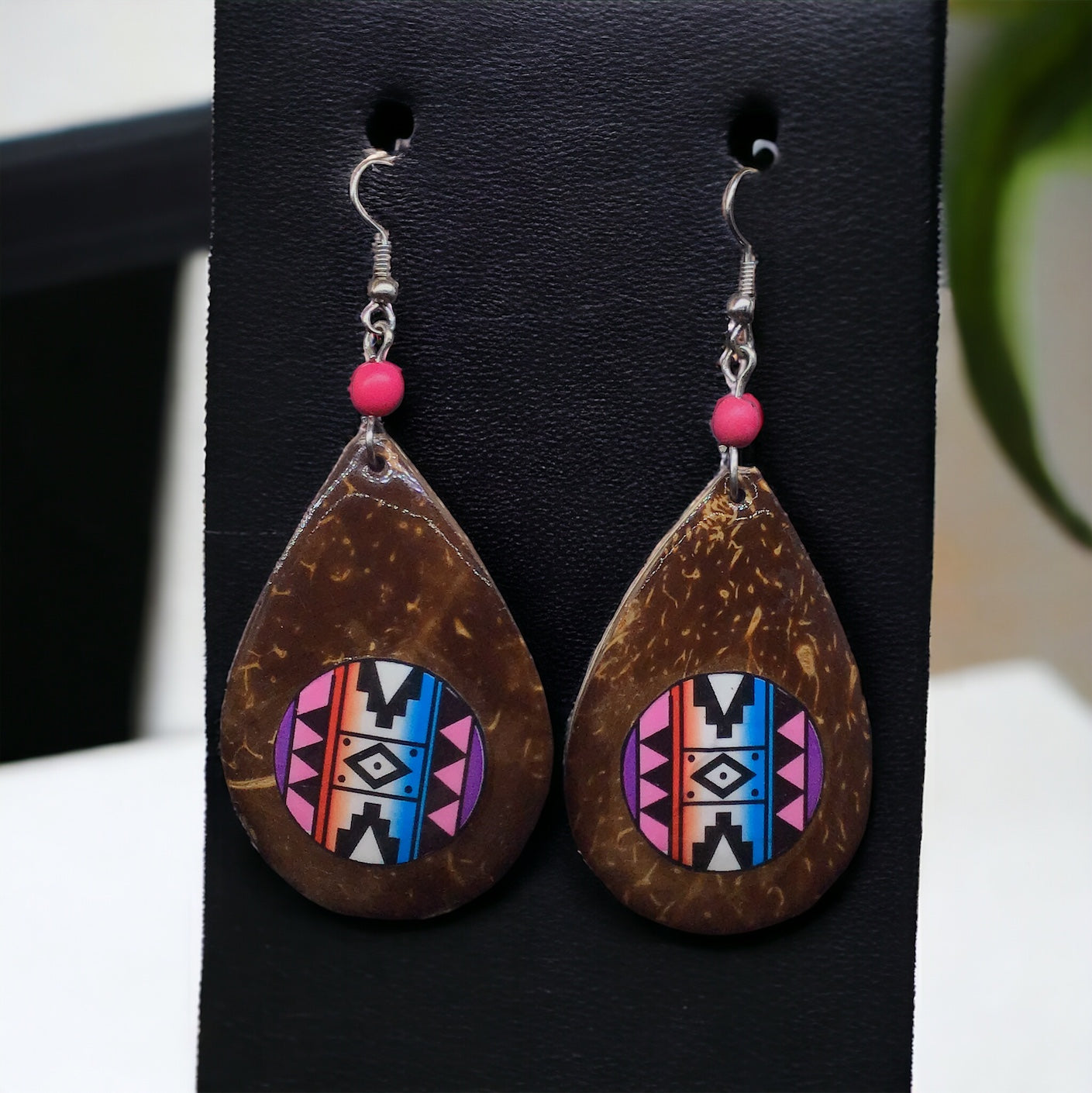 OLDTRIBES™ Wood Painted Teardrop Earrings