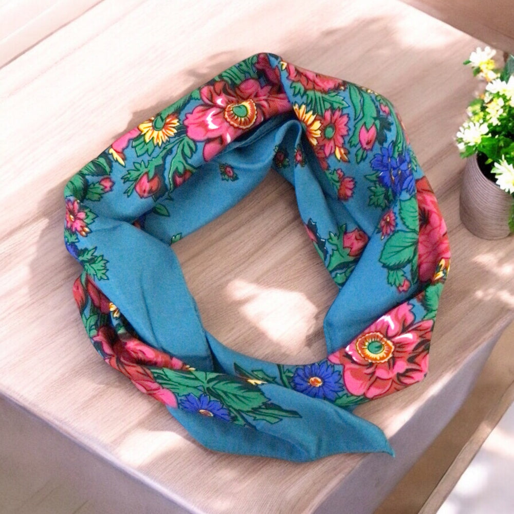 Greenish Blue Kookum Scarf