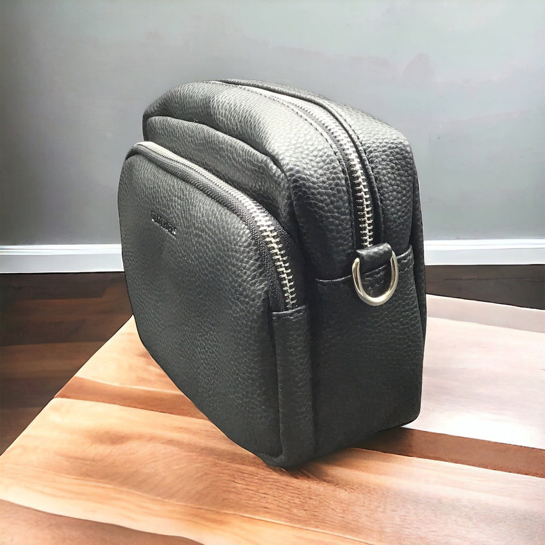 OldTribes™ Black Leather Crossbody Bag