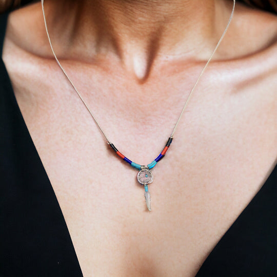 OLDTRIBES™ Sterling Silver Blue and Red Necklaces