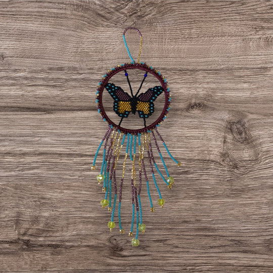 Purple and White Butterfly Dream Catcher