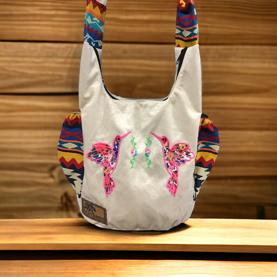 Hummingbirds Embroidered Crossbody Bag