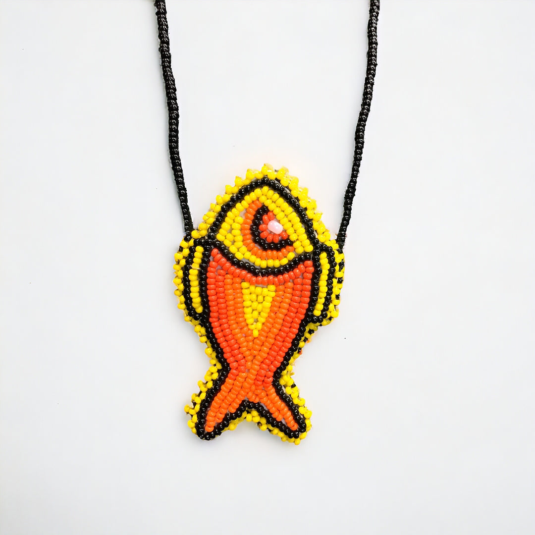 OLDTRIBES™ Necklace Red and Yellow Fish Pouch