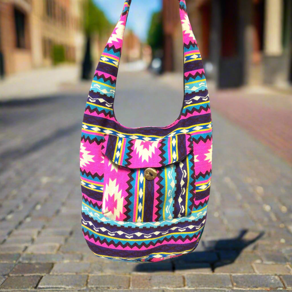 OLDTRIBES™ Pink and Turquoise Crossbody Bag