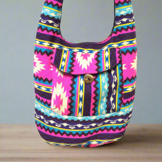 OLDTRIBES™ Pink and Turquoise Crossbody Bag