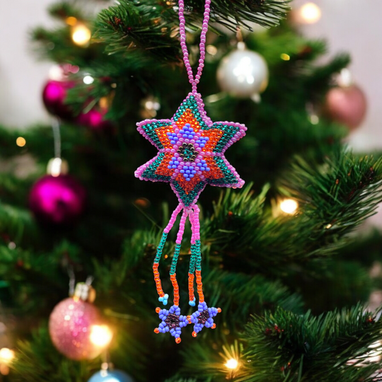 Handmade Beaded Harvest Glow Star