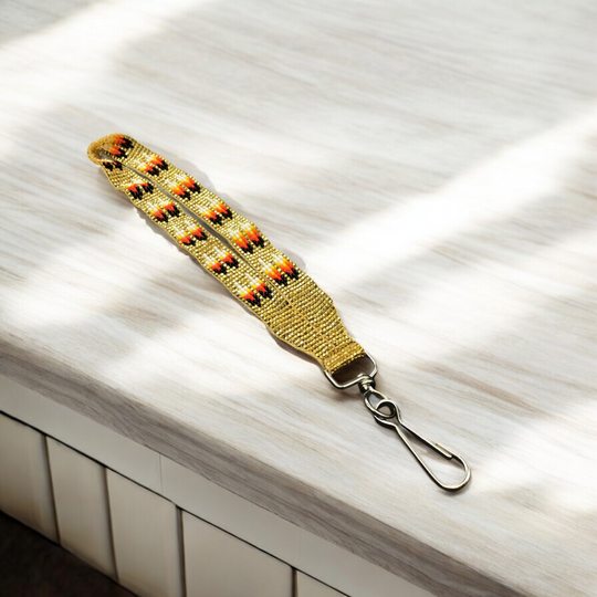 Golden Native American Style Wrist Lanyard