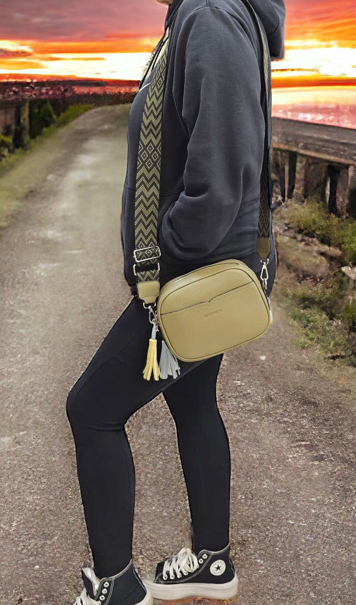 OldTribes™ Green Leather Crossbody Bag