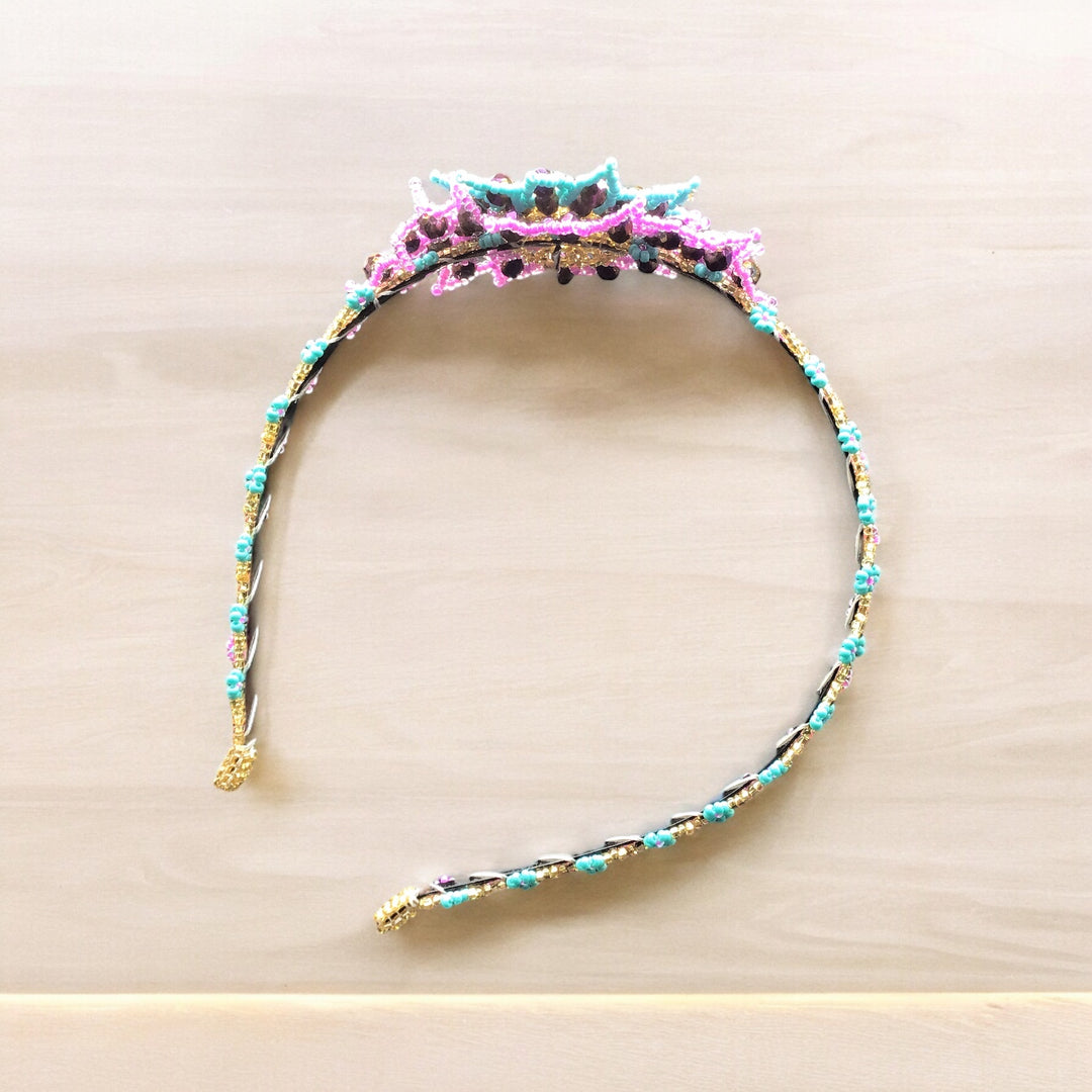 Beaded Headband with Flower (1)