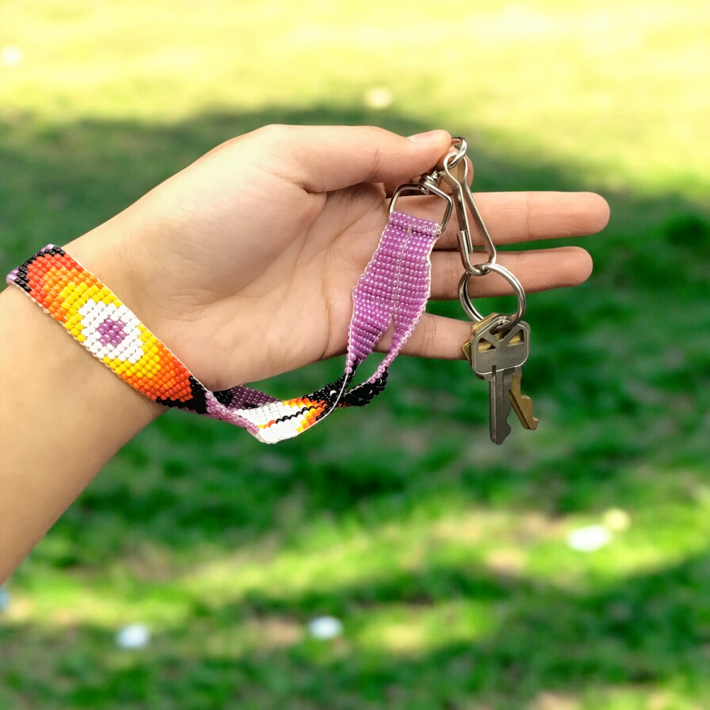 Pink Native American Style Wrist Lanyard