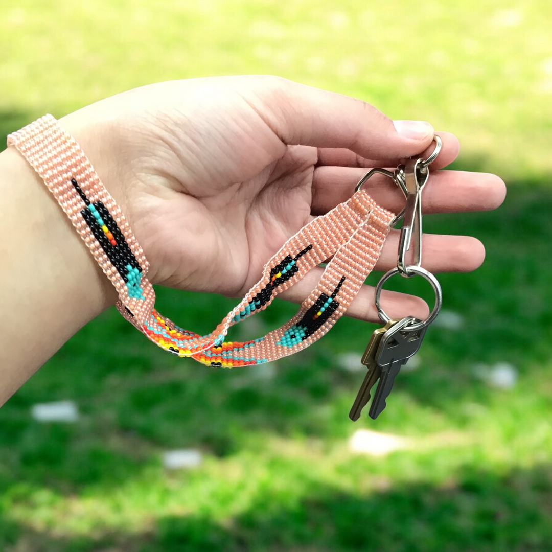 Peach Native American Style Wrist Lanyard