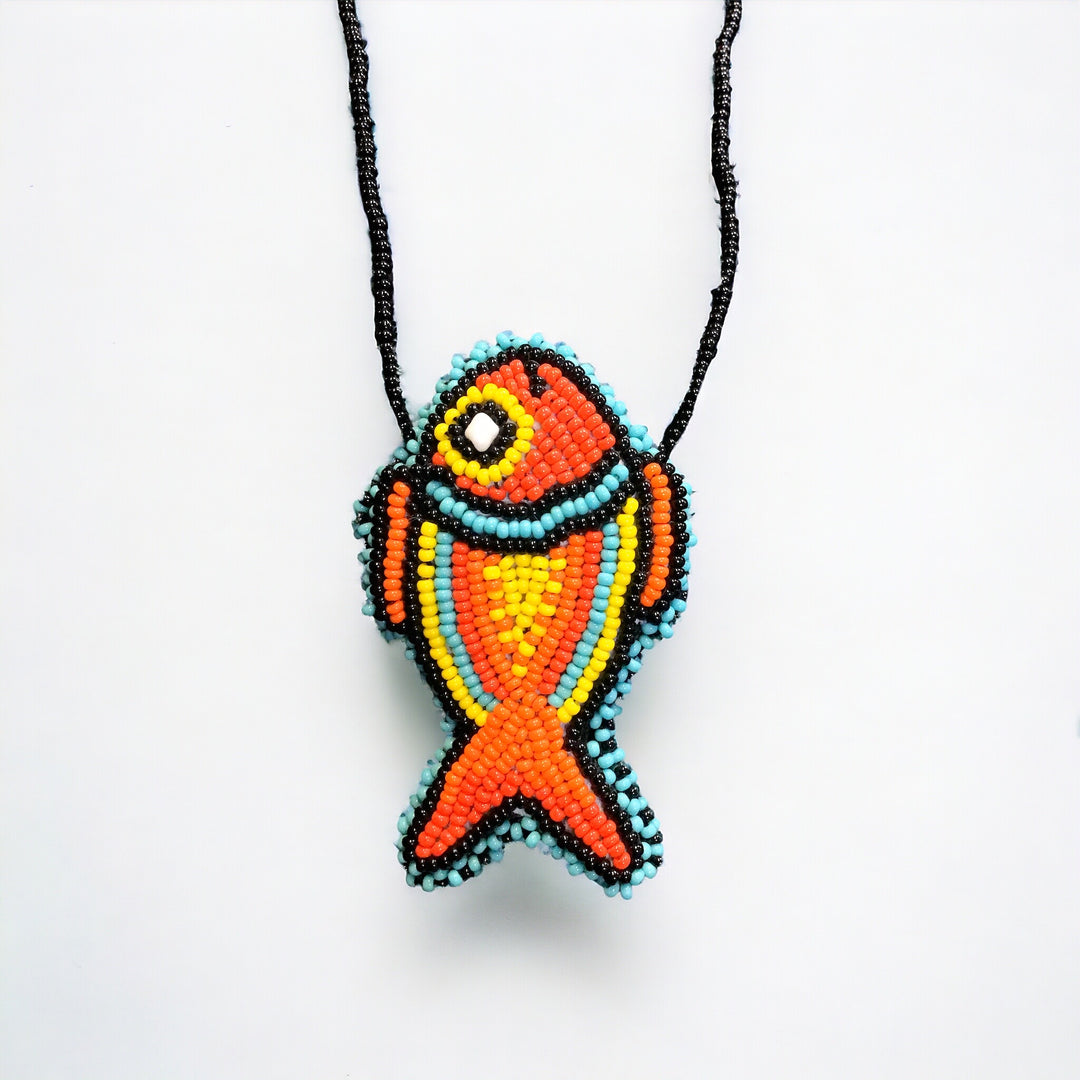 OLDTRIBES™ Necklace Red and Turquoise Fish Pouch