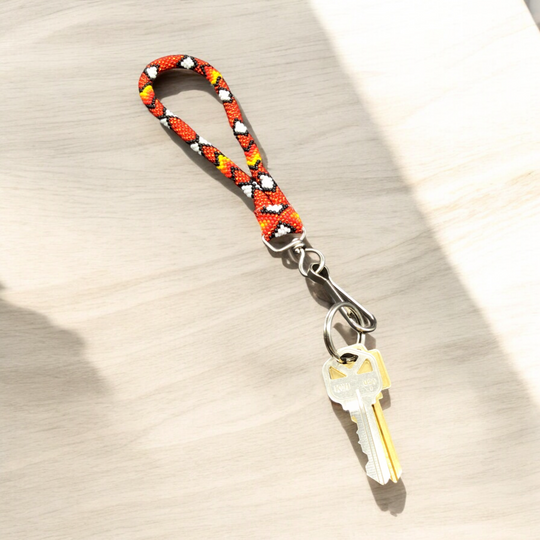 Red Native American Style Wrist Lanyard