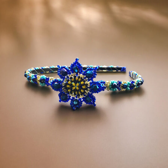 Beaded Headband with Flower (10)