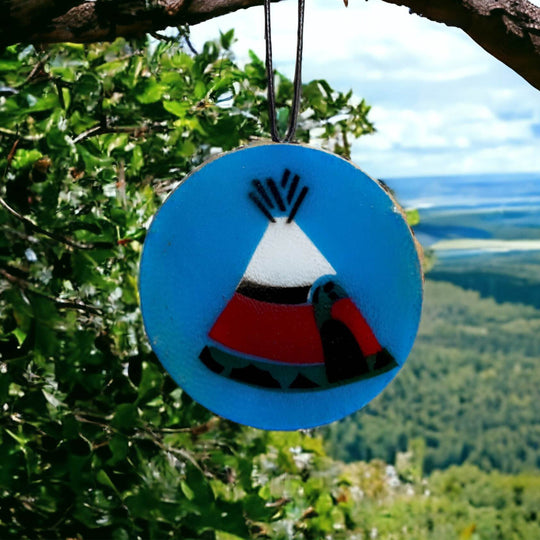 Interior Rear View Mirror Hanging (Drum) blue Tipi