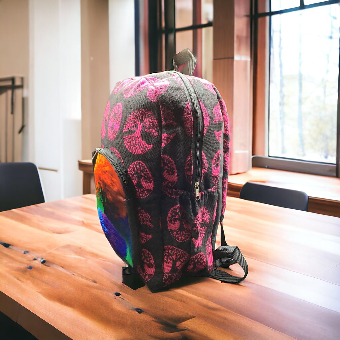 Native Style Pink and Black Backpack