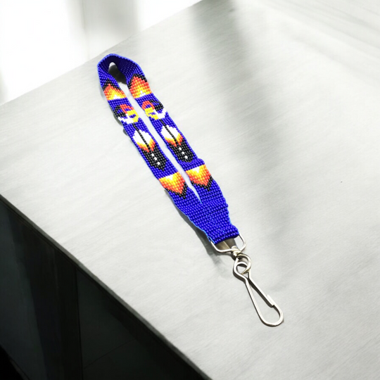 Blue Native American Style Wrist Lanyard