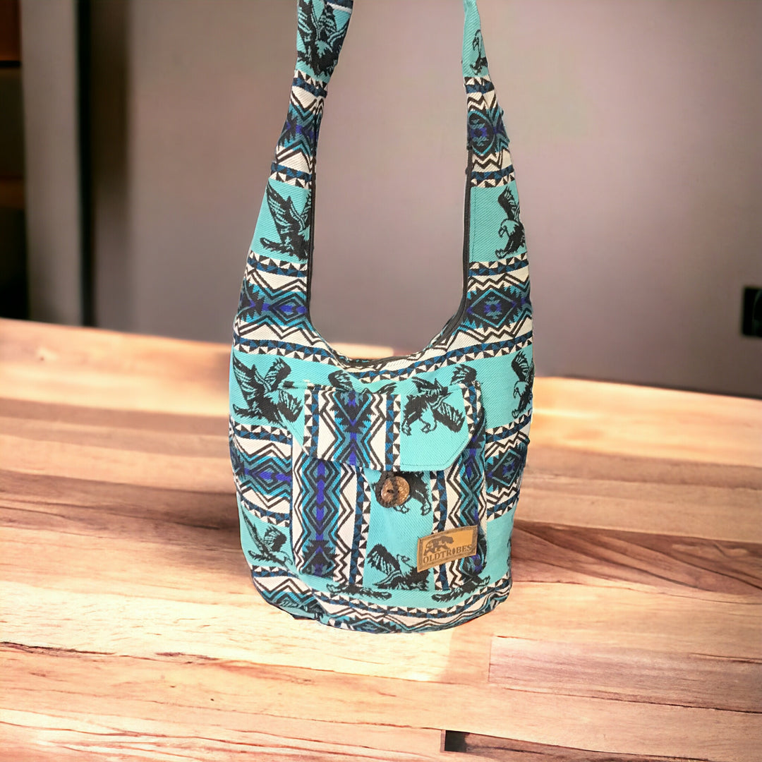 OLDTRIBES™ Turquoise and Black Crossbody Bag