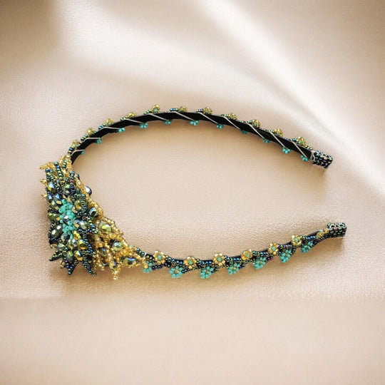 Beaded Headband with Flower (22)