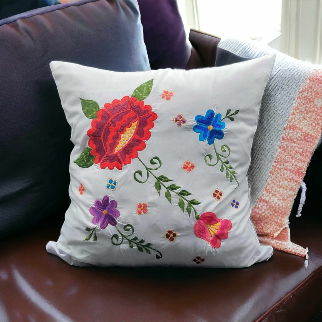 Embroidered Pillows Cushion Cover ( flower collection (#1 )