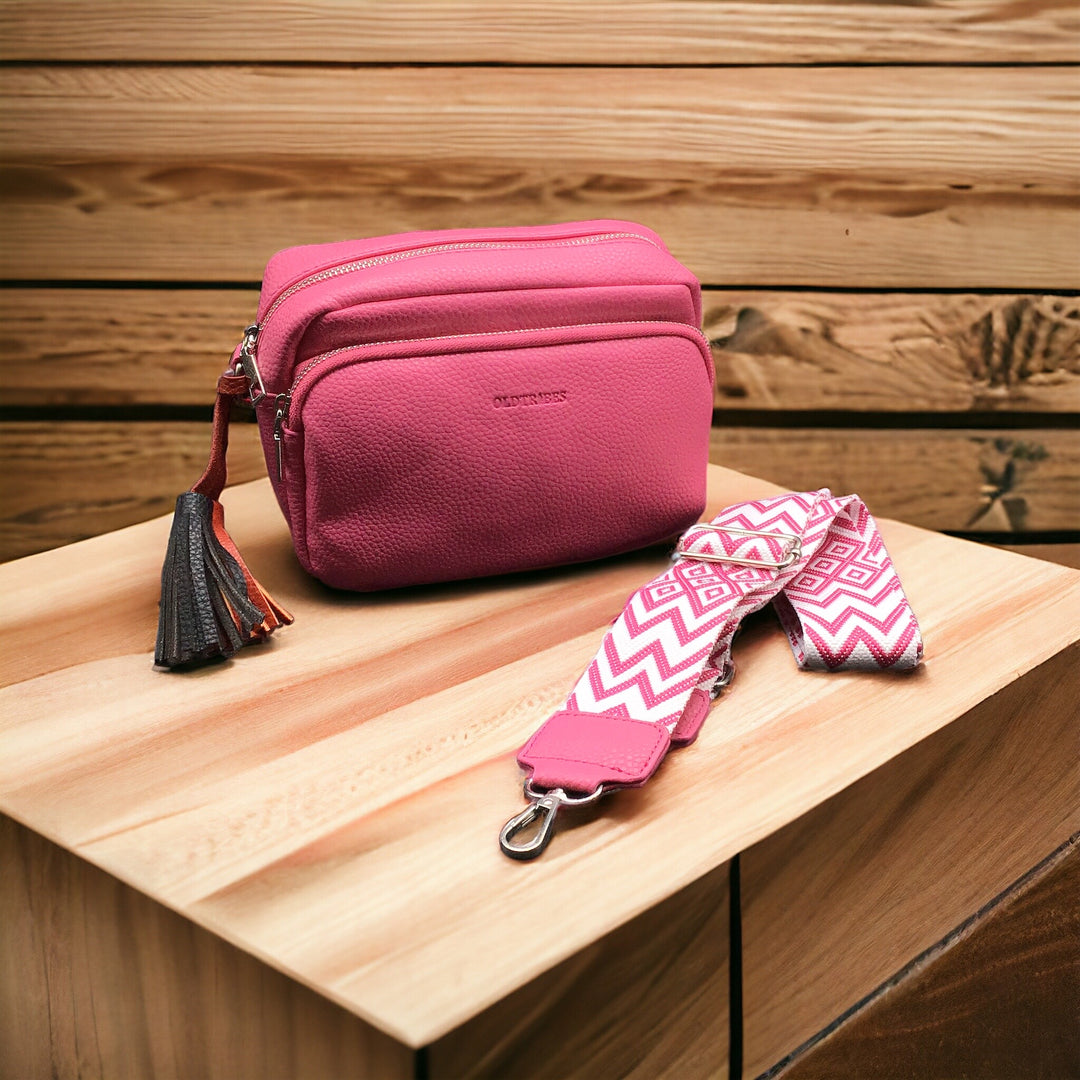 OldTribes™ Pink Leather Crossbody Bag