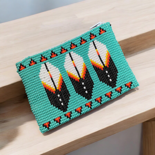 OLDTRIBES™ Feather Beaded coin purse