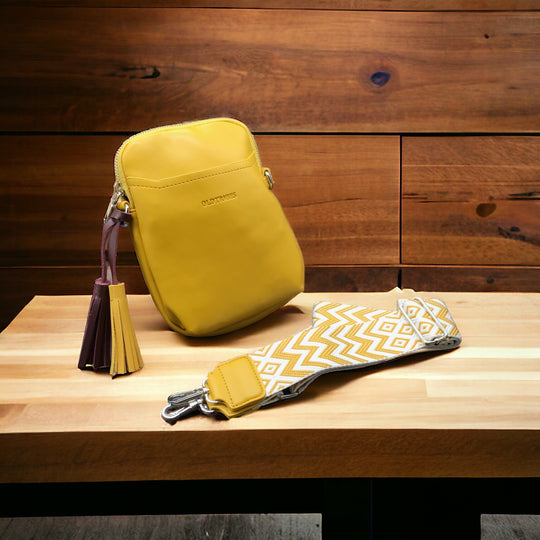 Small Leather Yellow Crossbody Bag