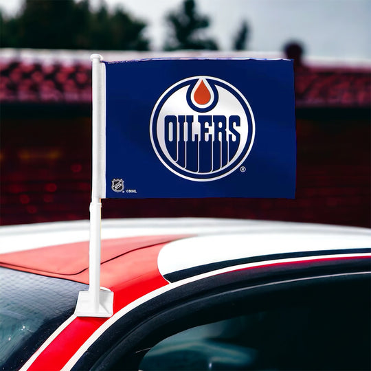 Blue Oilers Car Flag