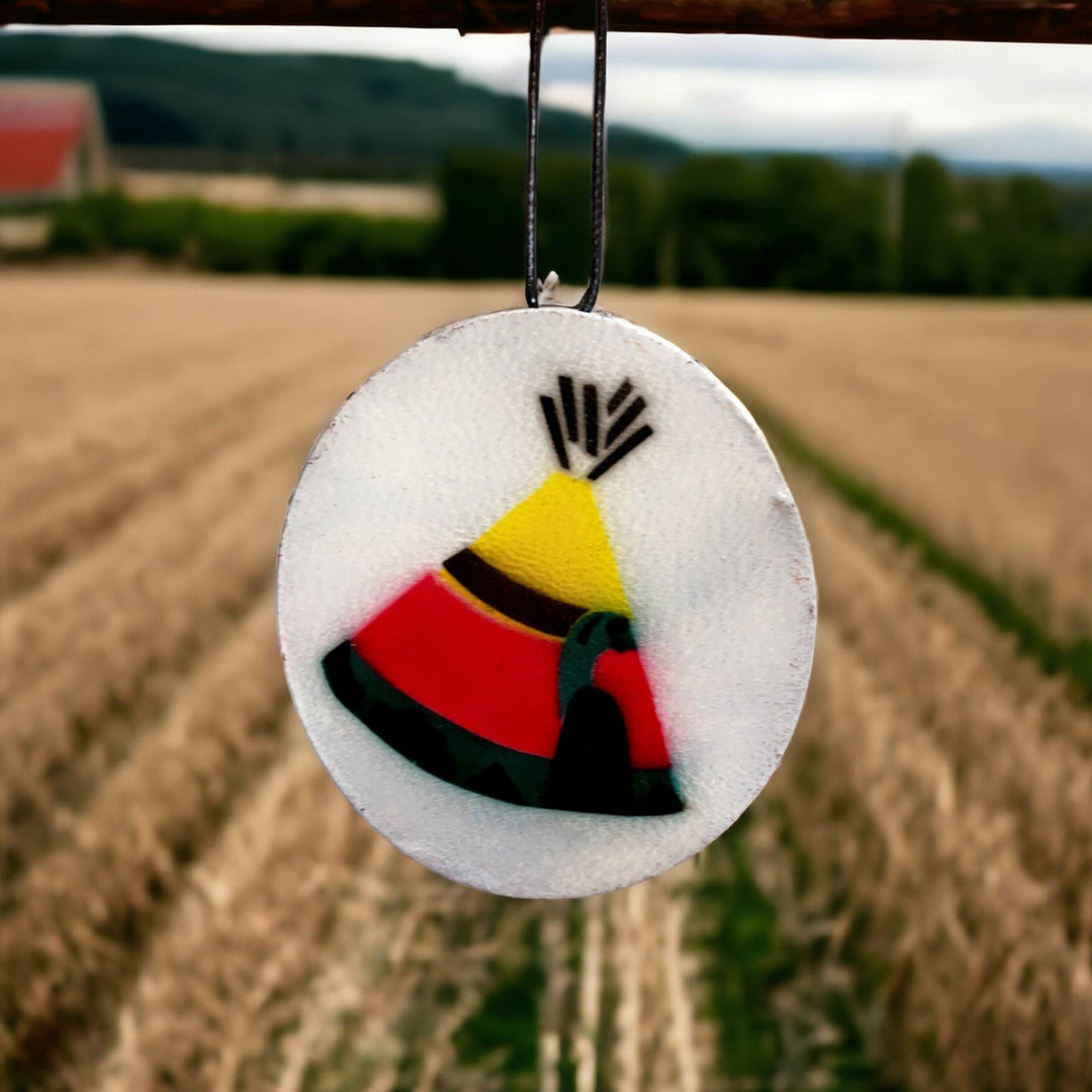 Interior Rear View Mirror Hanging (Drum) white tipi