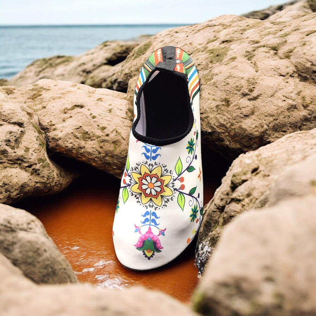 OLDTRIBES™ White Bloom Aqua Shoes