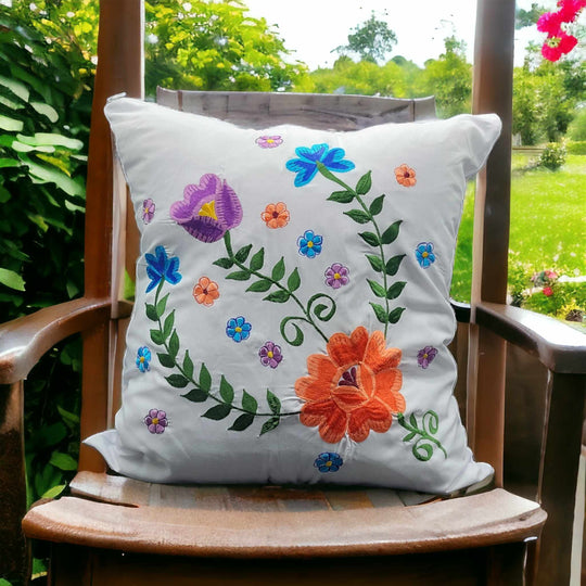 Embroidered Pillows Cushion Cover ( flower collection (#1 )