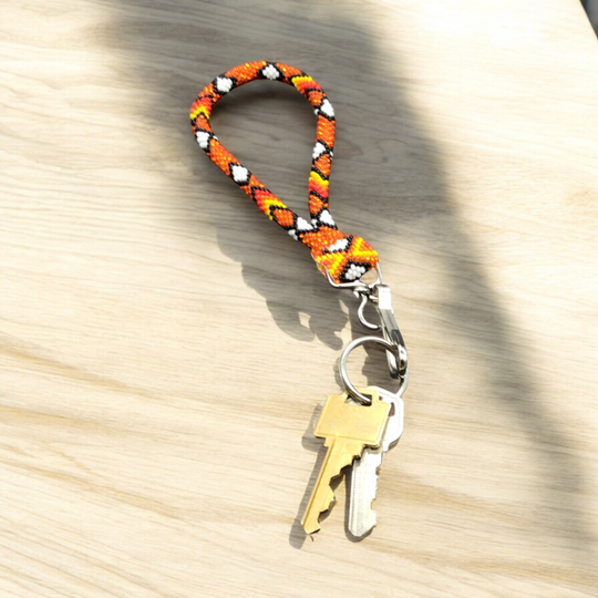 Orange Native American Style Wrist Lanyard