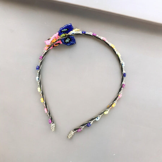 Beaded headband with Butterfly (19)