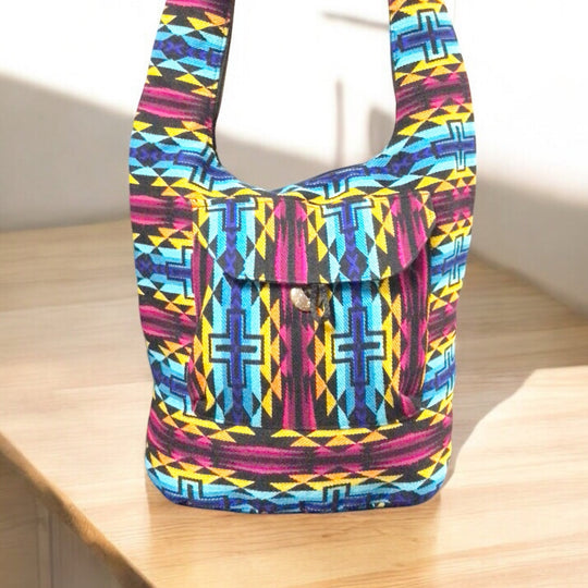 OLDTRIBES™ Pink and Blue Crossbody Bag