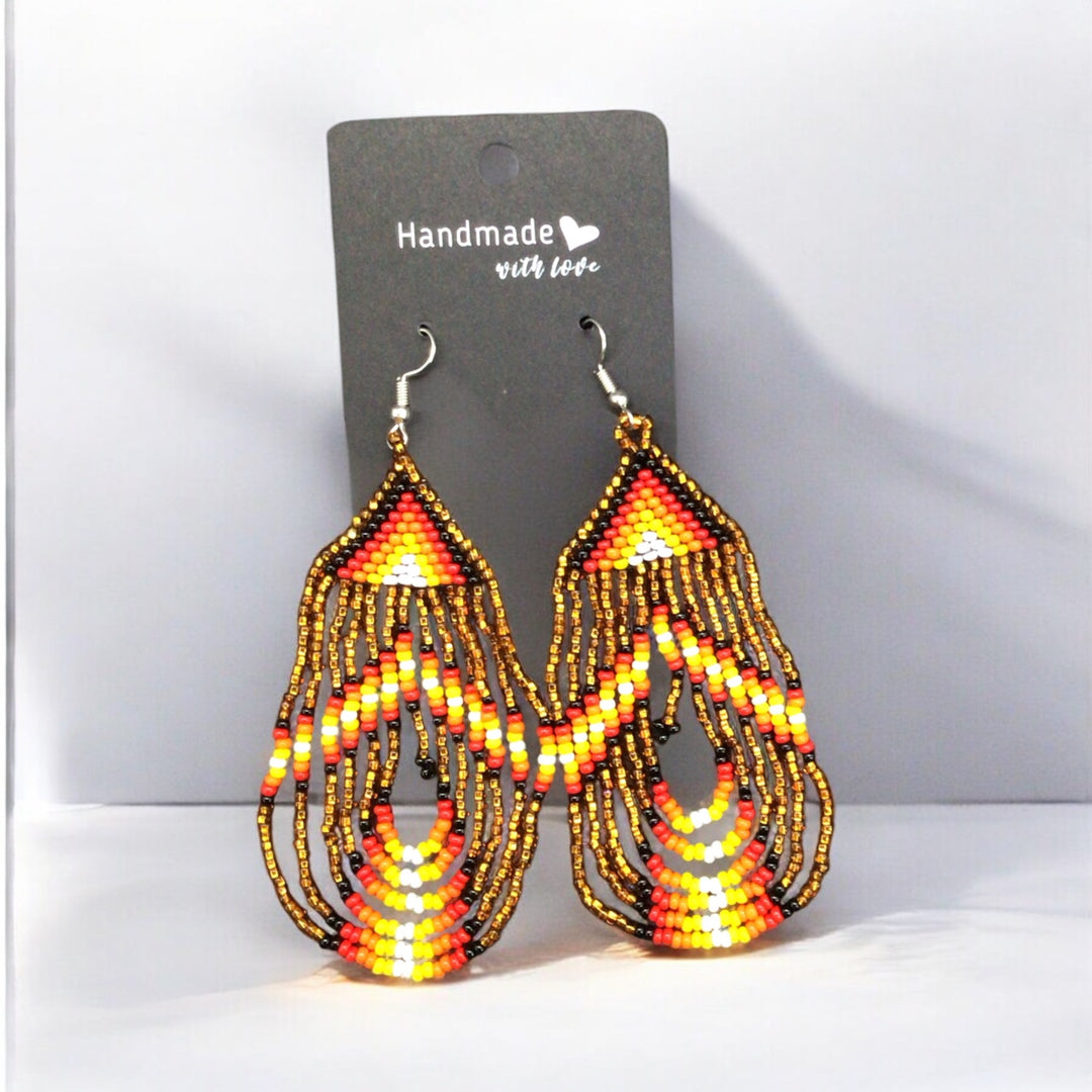 Golden Swoop Beaded earrings