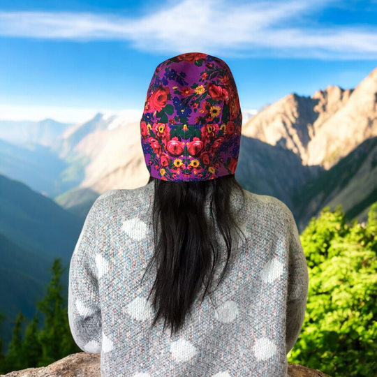 Purple Kookum Hat with Drop-Down Ears