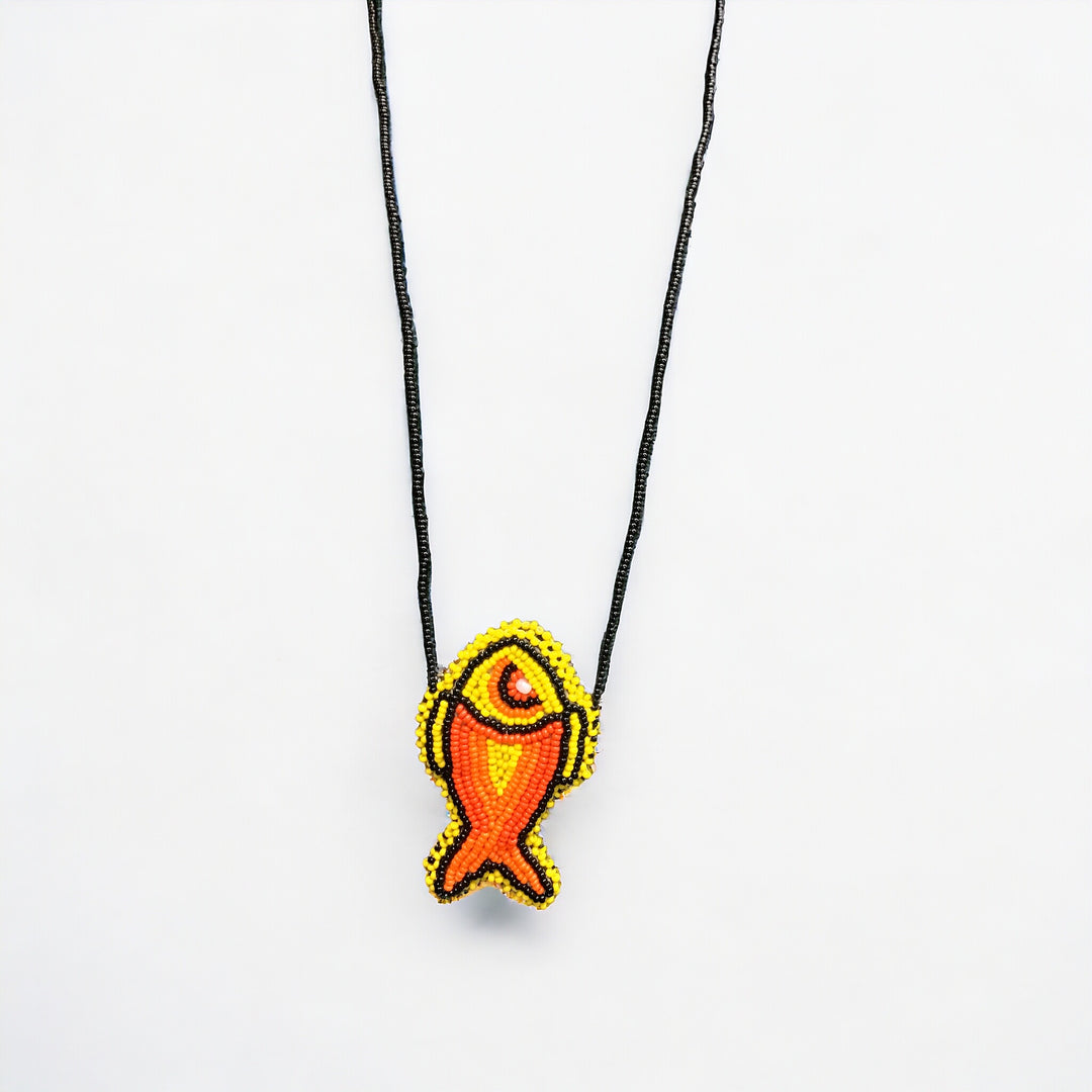 OLDTRIBES™ Necklace Red and Yellow Fish Pouch