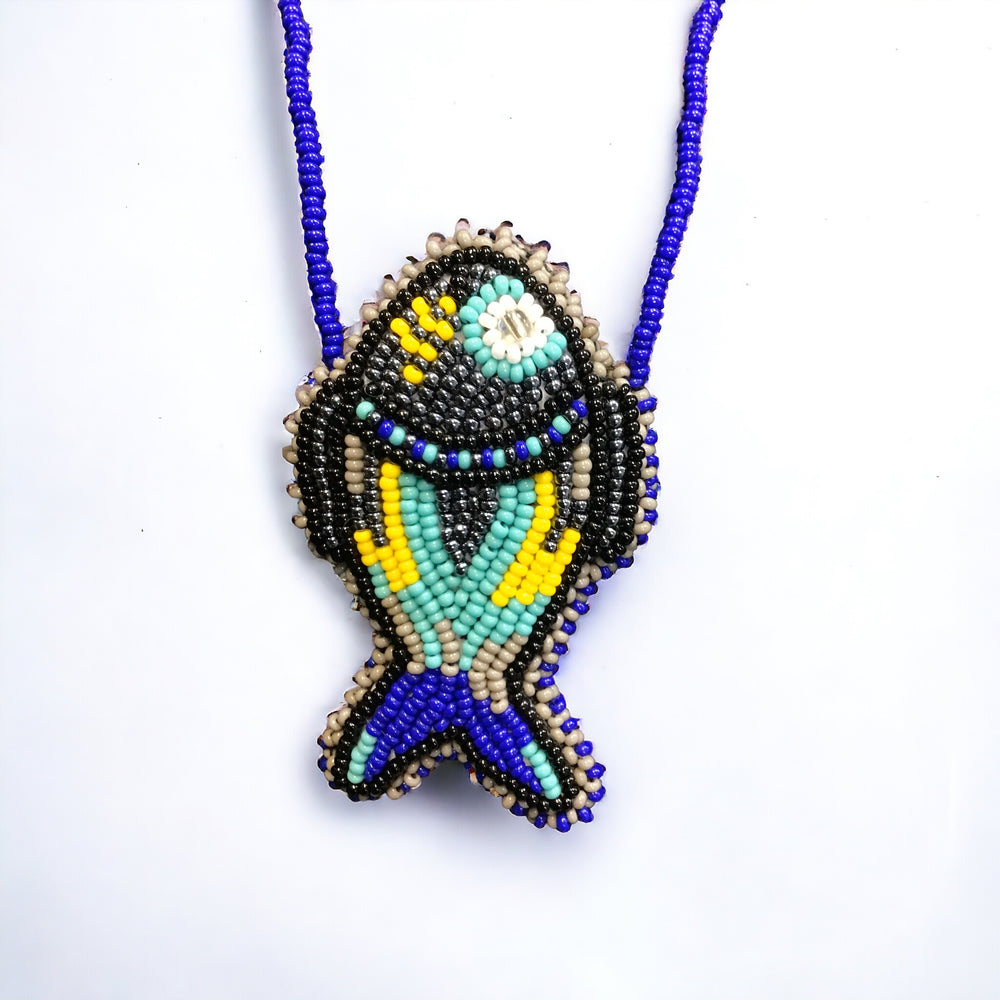 OLDTRIBES™ Necklace Turquoise and Blue Fish Pouch