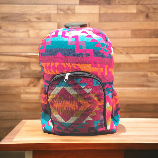 Native Style Pink and Turquoise Backpack