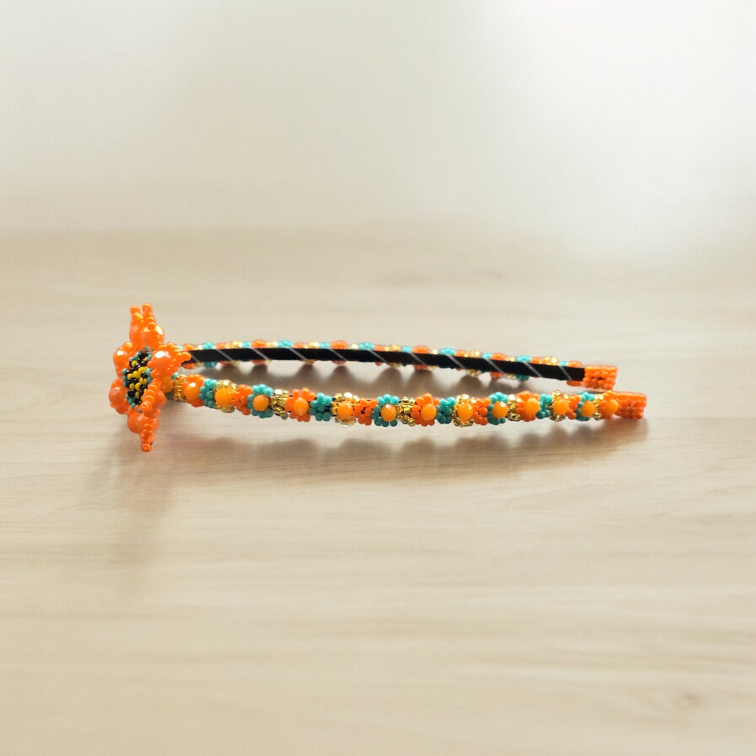 Beaded Headband with Flower (8)