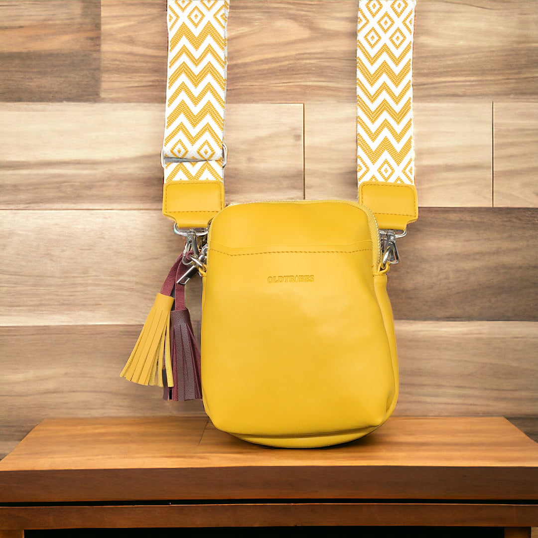 Small Leather Yellow Crossbody Bag