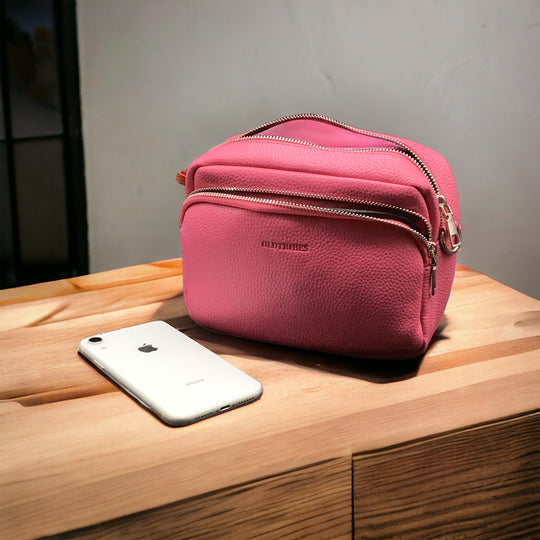 OldTribes™ Pink Leather Crossbody Bag