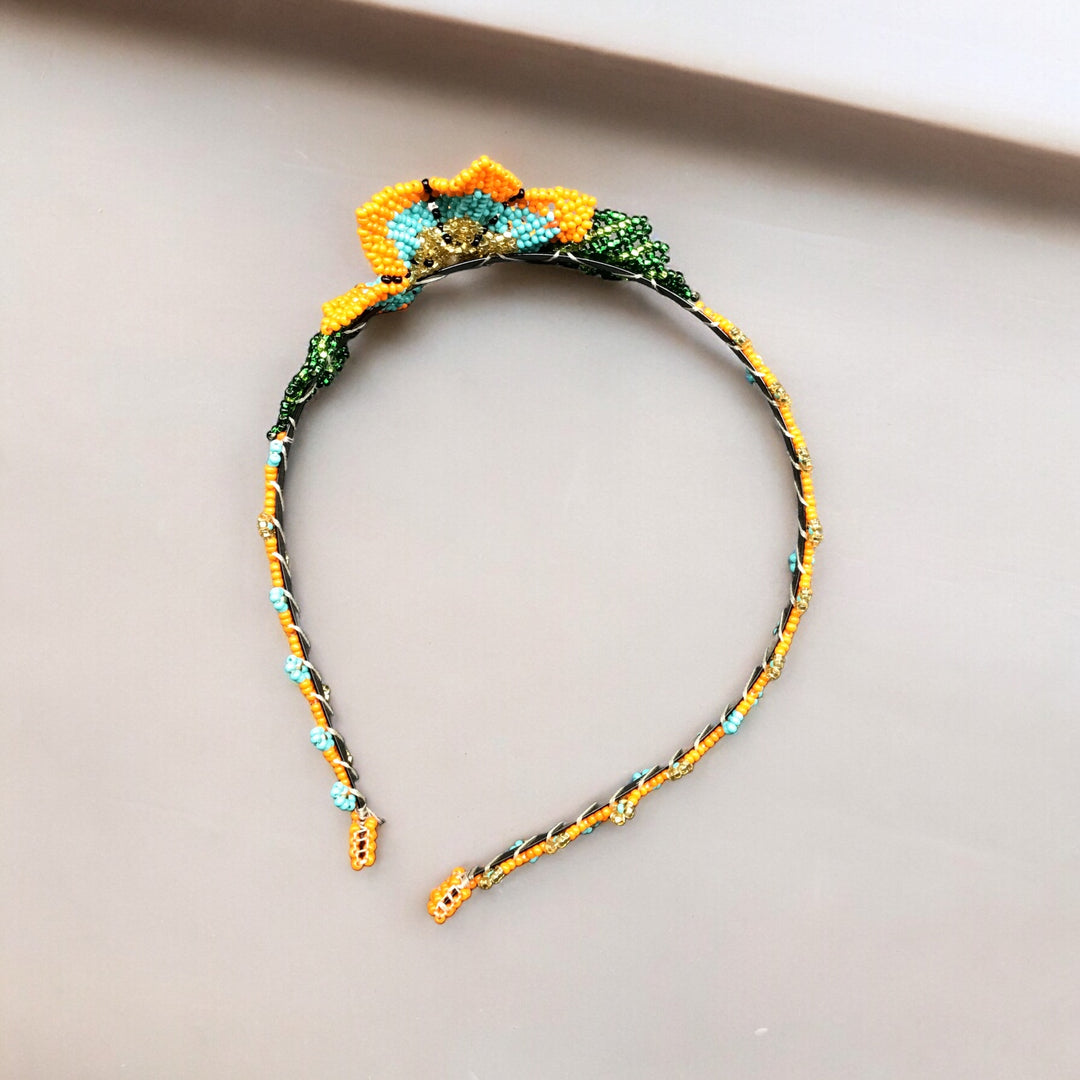 Beaded Headband with Flower (18)