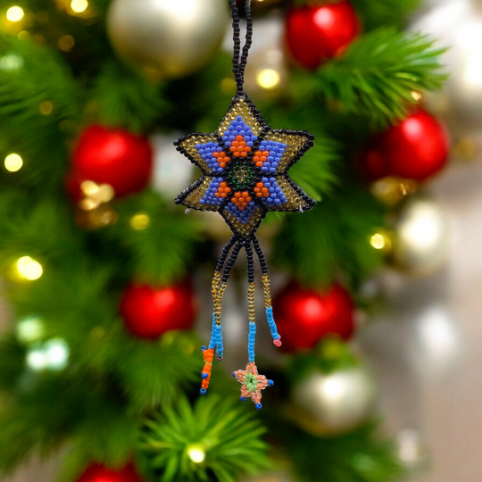 Handmade Beaded Midnight Gold Star