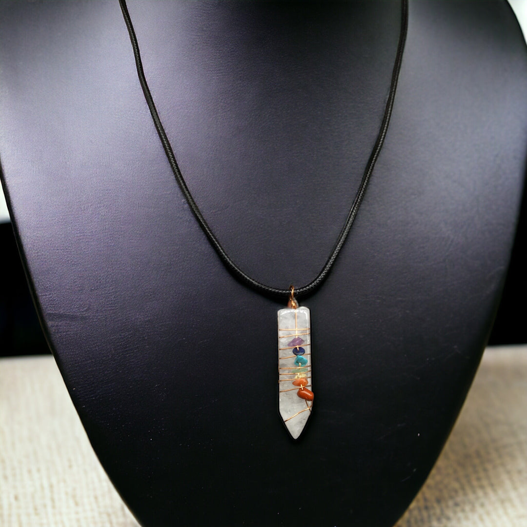 Natural Sword Chakra Unisex Grey Pendant