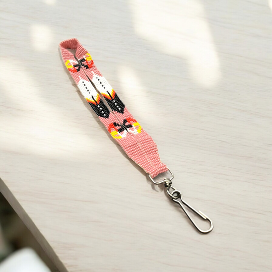 Light Red Native American Style Wrist Lanyard