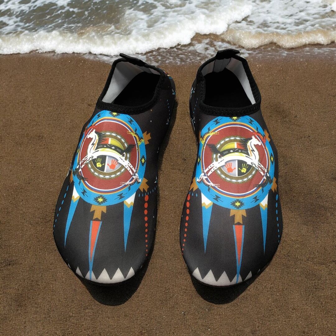 OLDTRIBES™ Midnight Stallion Aqua Shoes